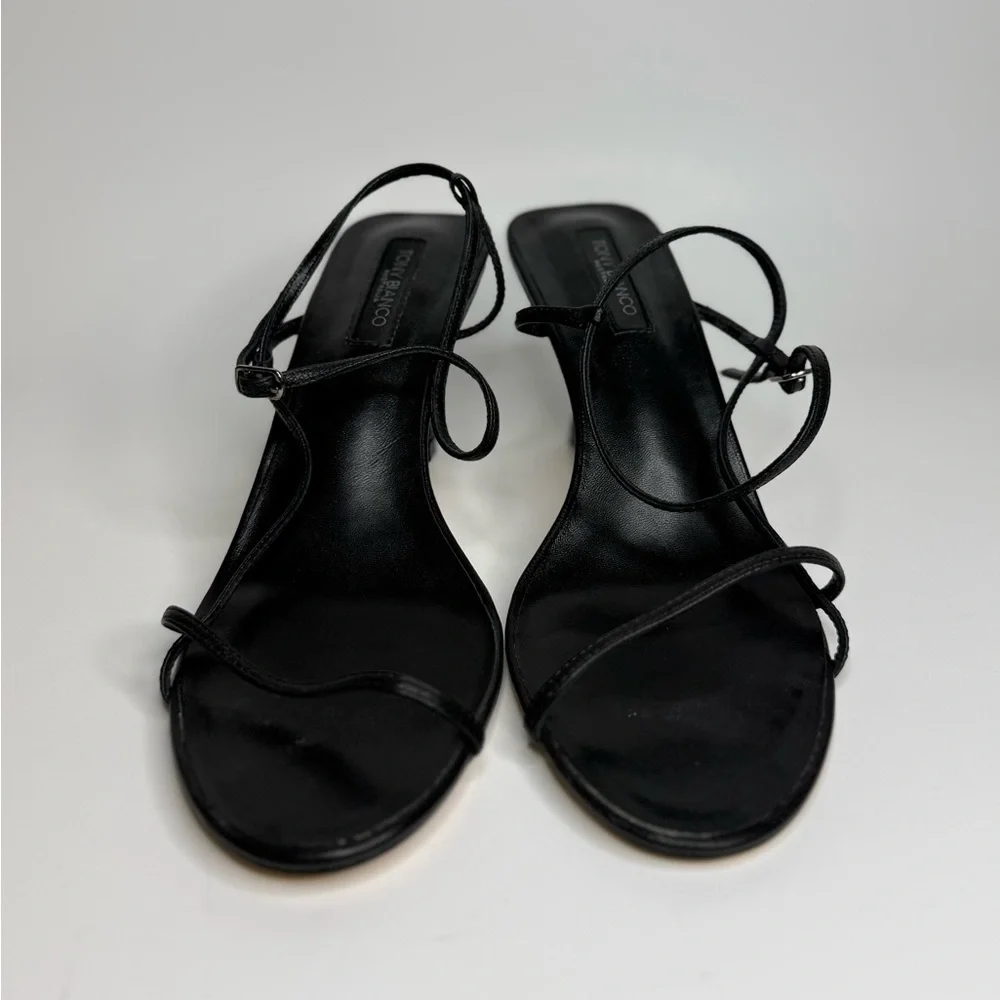 Tony Bianco Black Strappy Kitten Heel Sandals